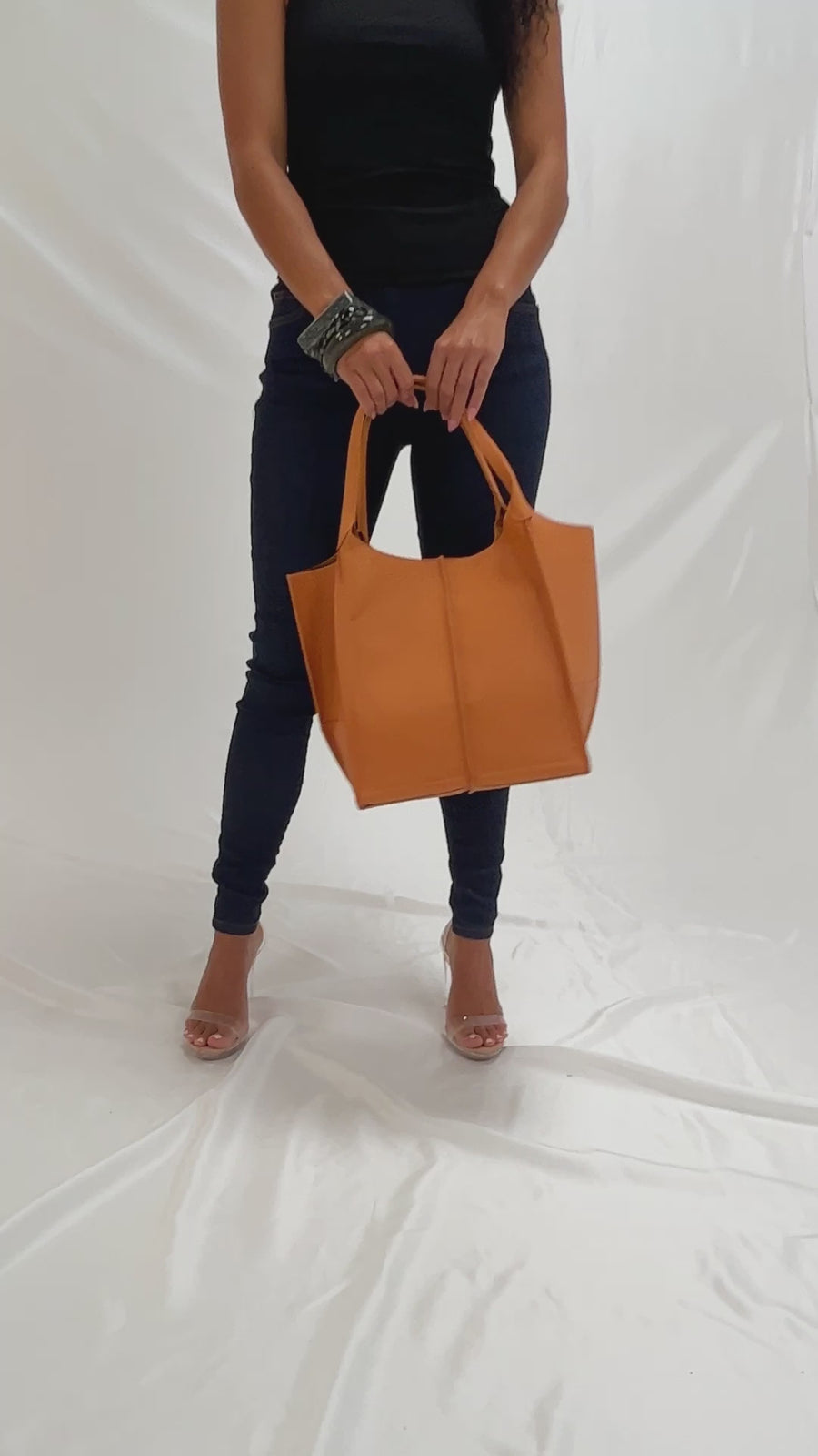 Ava Everything Large Tote - Cognac