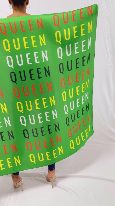 Queen Silk Blend Oversized Scarf - Preppy Green