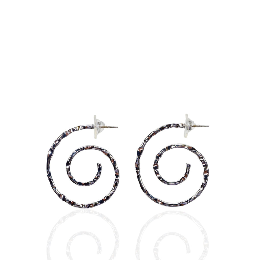 Amena Small Spiral Hoops - Silver (Pre Order Ships Out: July 2023) - Sassy Jones