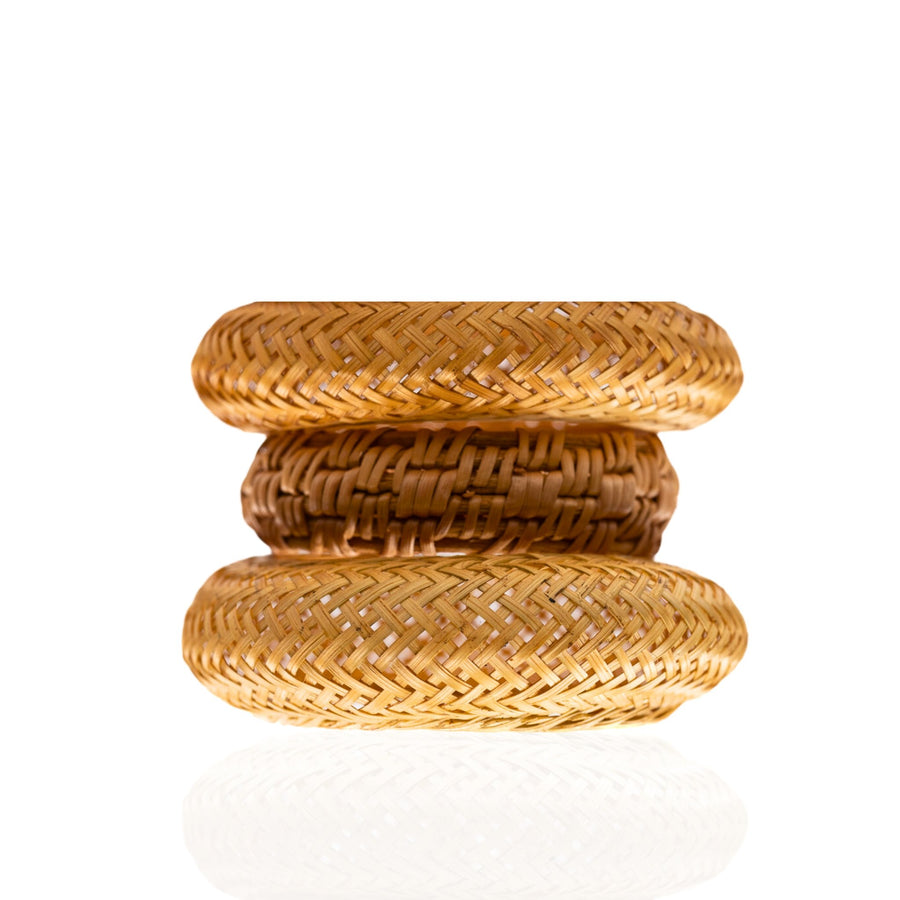 Caliope Rattan Bangle Stack (Pre Order Ships Out: July 2023) - Sassy Jones