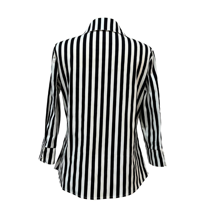 The Audrey Button-Up Shirt - Black/White - Sassy Jones