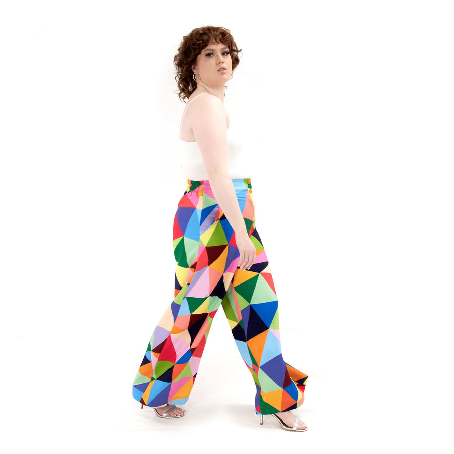 The Fiorella Hi-Waisted Pants - Kaleidoscope - Sassy Jones