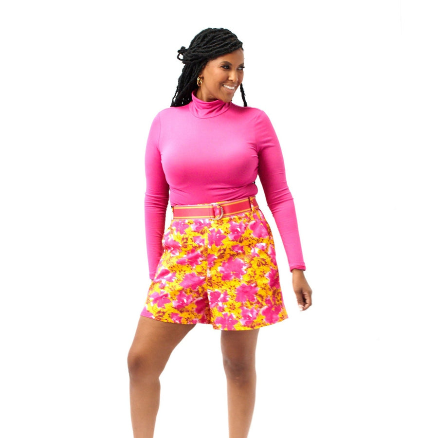 The Poppy Shorts - Floral Pink/Orange - Sassy Jones