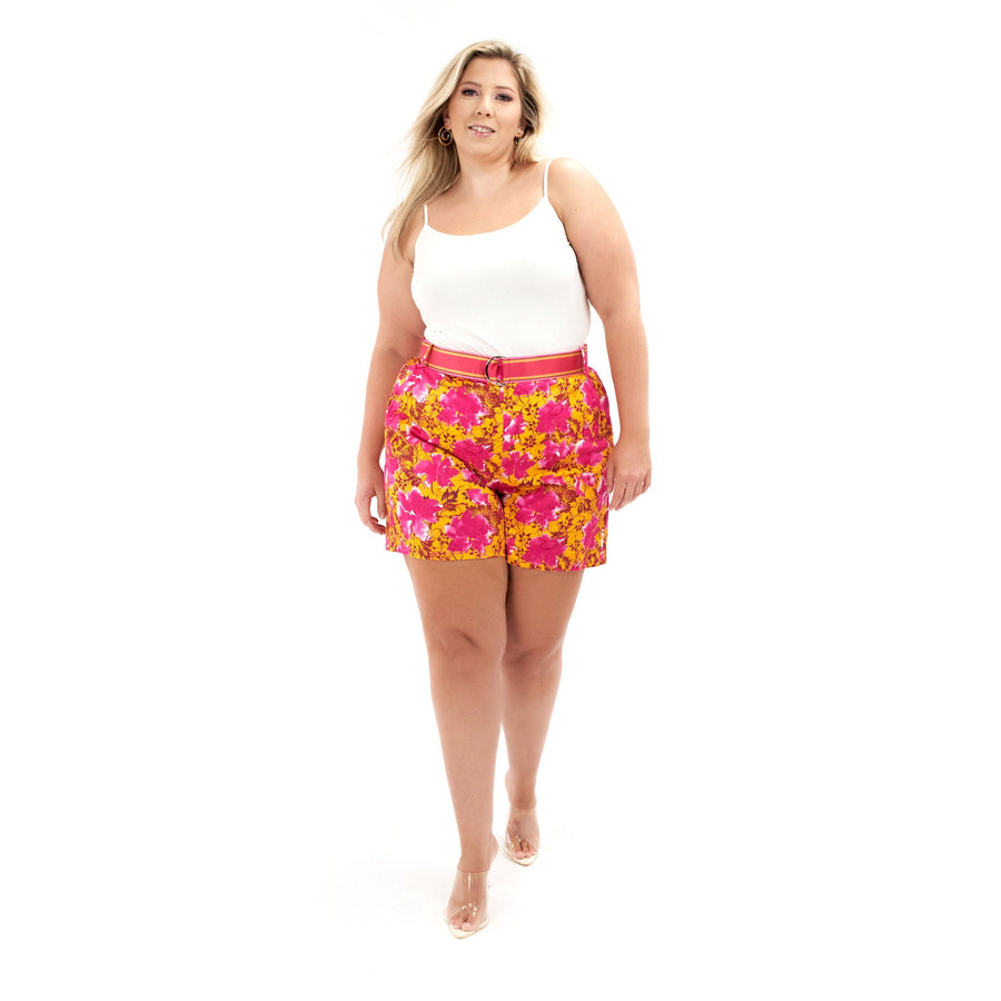 The Poppy Shorts - Floral Pink/Orange - Sassy Jones