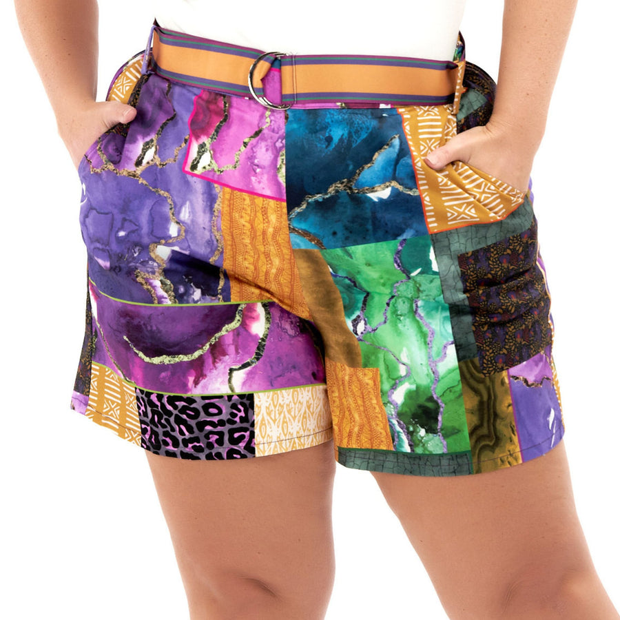 The Poppy Shorts - Purple Tribal Gem - Sassy Jones