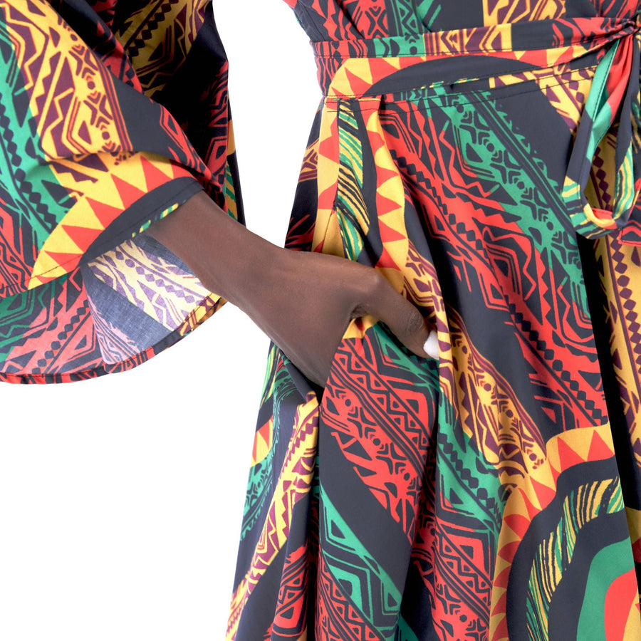 The Rosa Wrap Dress- Afrique - Sassy Jones